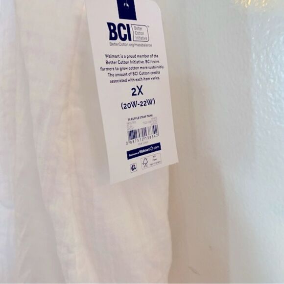 Terra & Sky White Sleeveless Top 100% Cotton Sz 2X Gorgeous NWT - Picture 2 of 5